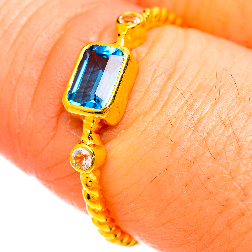 Blue Topaz Rings handcrafted by Ana Silver Co - RING114161