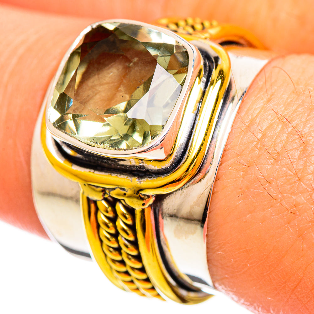 Green Amethyst Rings handcrafted by Ana Silver Co - RING114166