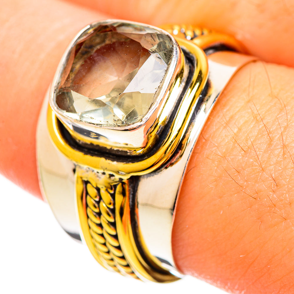 Green Amethyst Rings handcrafted by Ana Silver Co - RING114184
