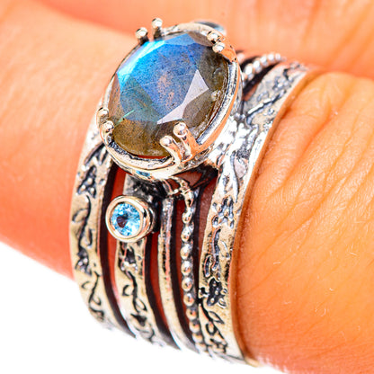 Labradorite Rings handcrafted by Ana Silver Co - RING114192
