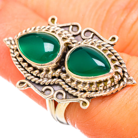 Green Onyx Rings handcrafted by Ana Silver Co - RING114197