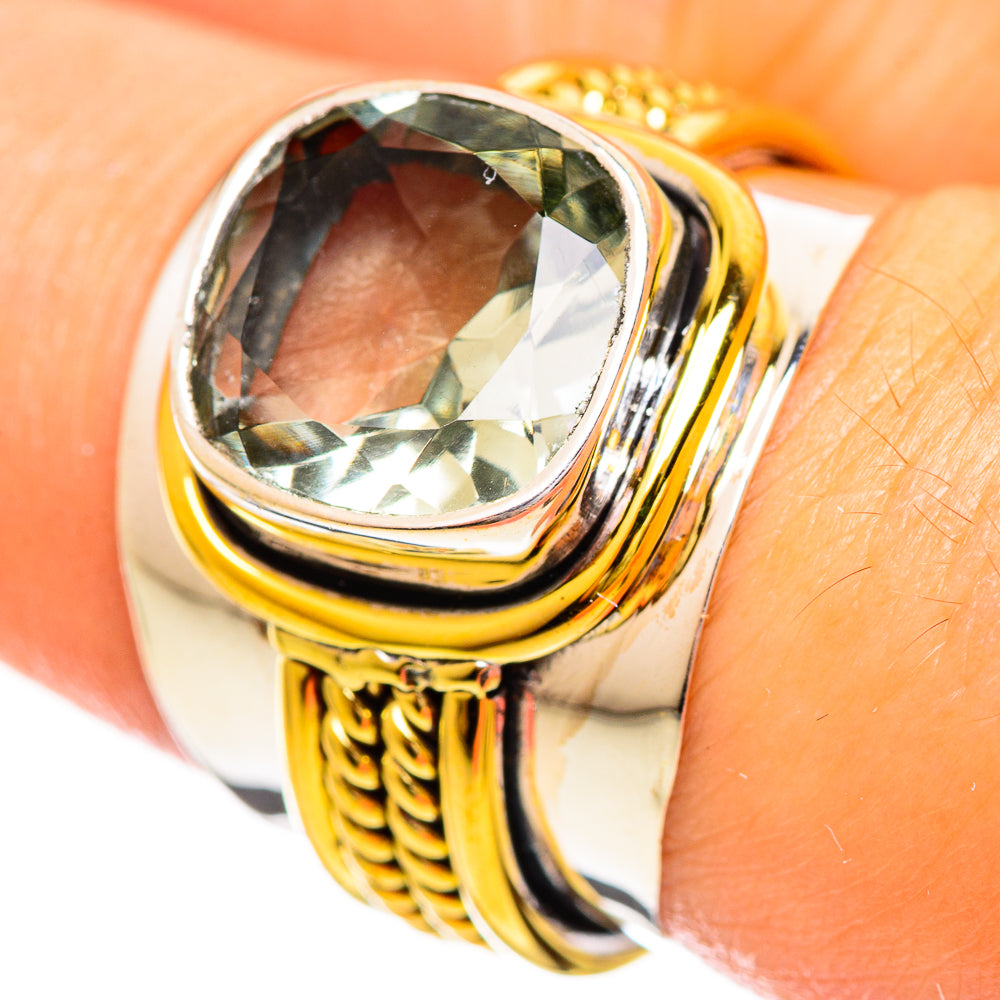 Green Amethyst Rings handcrafted by Ana Silver Co - RING114200