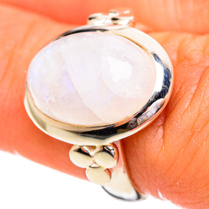 Rainbow Moonstone Rings handcrafted by Ana Silver Co - RING114203