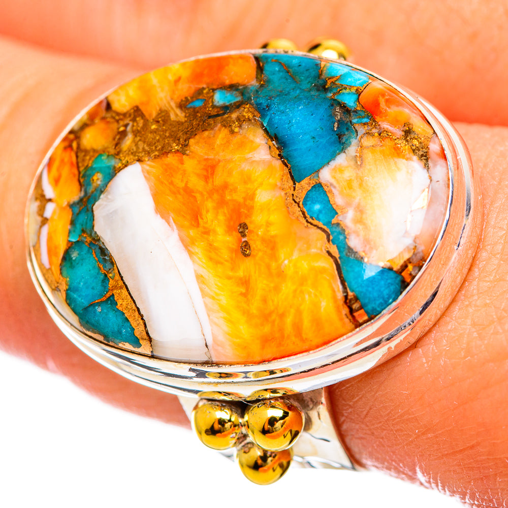 Spiny Oyster Turquoise Rings handcrafted by Ana Silver Co - RING114214