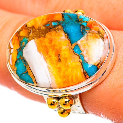 Spiny Oyster Turquoise Rings handcrafted by Ana Silver Co - RING114214