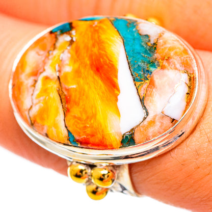 Spiny Oyster Turquoise Rings handcrafted by Ana Silver Co - RING114221