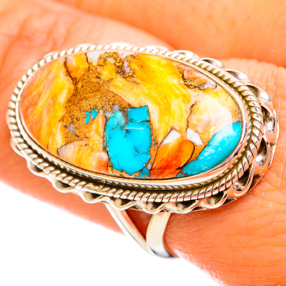 Spiny Oyster Turquoise Rings handcrafted by Ana Silver Co - RING114225