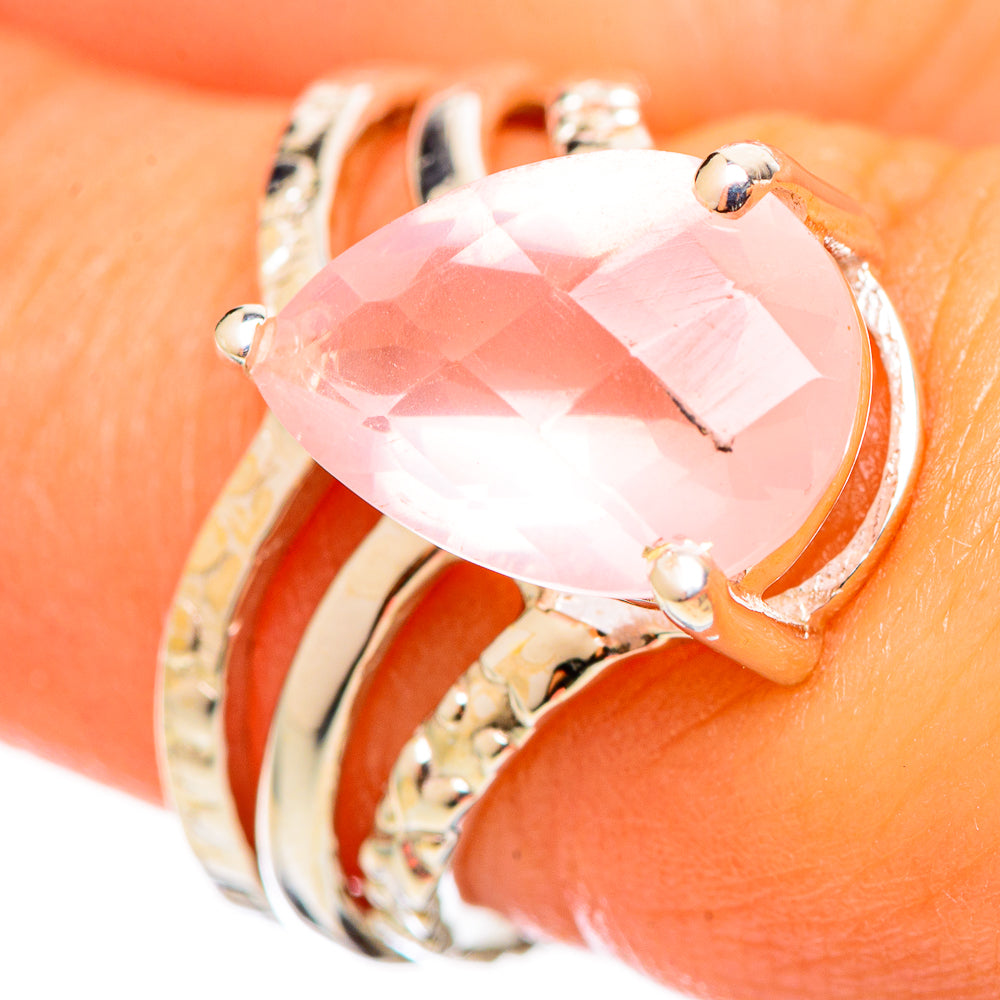 Rose Quartz Rings handcrafted by Ana Silver Co - RING114255