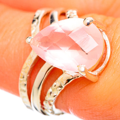 Rose Quartz Rings handcrafted by Ana Silver Co - RING114255
