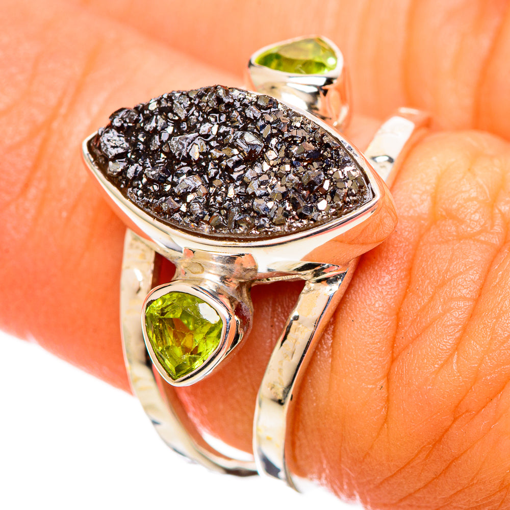 Hematite Agate Rings handcrafted by Ana Silver Co - RING114265