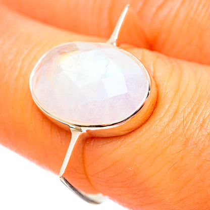 Rainbow Moonstone Rings handcrafted by Ana Silver Co - RING114286