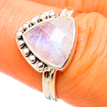 Rainbow Moonstone Rings handcrafted by Ana Silver Co - RING114300