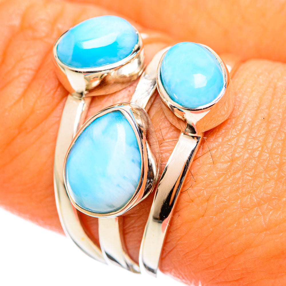 Larimar Rings handcrafted by Ana Silver Co - RING114308