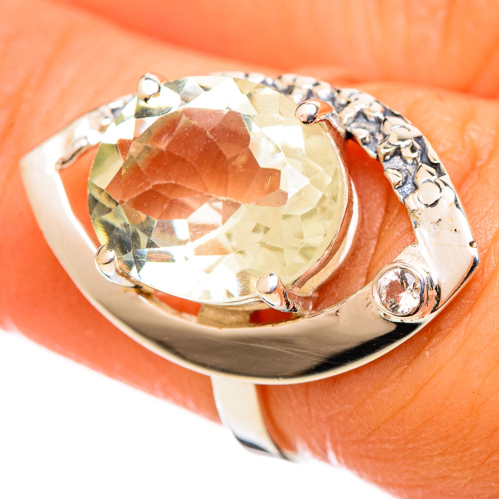 Green Amethyst Rings handcrafted by Ana Silver Co - RING114310