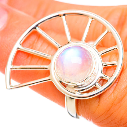 Rainbow Moonstone Rings handcrafted by Ana Silver Co - RING114321