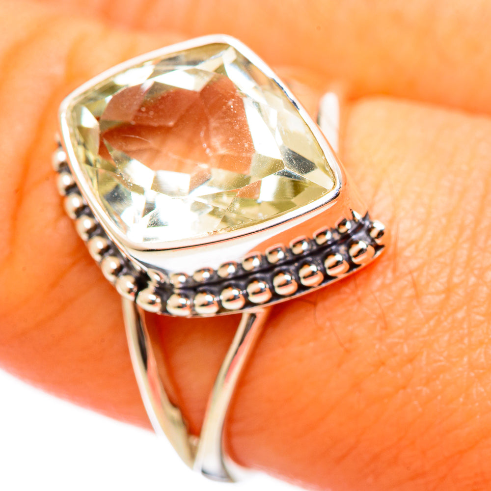 Green Amethyst Rings handcrafted by Ana Silver Co - RING114341
