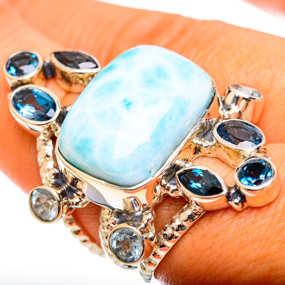 Larimar Rings handcrafted by Ana Silver Co - RING114362