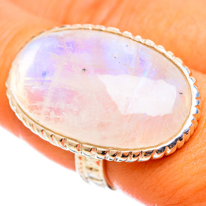 Rainbow Moonstone Rings handcrafted by Ana Silver Co - RING114368