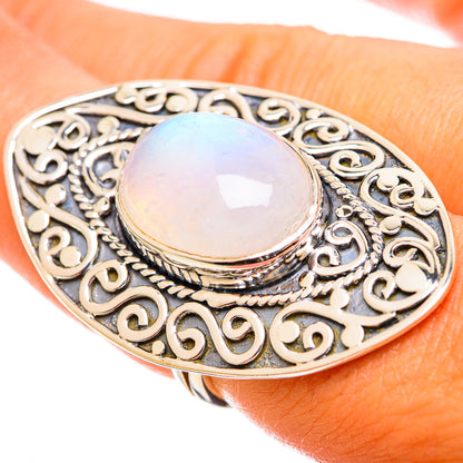 Rainbow Moonstone Rings handcrafted by Ana Silver Co - RING114370
