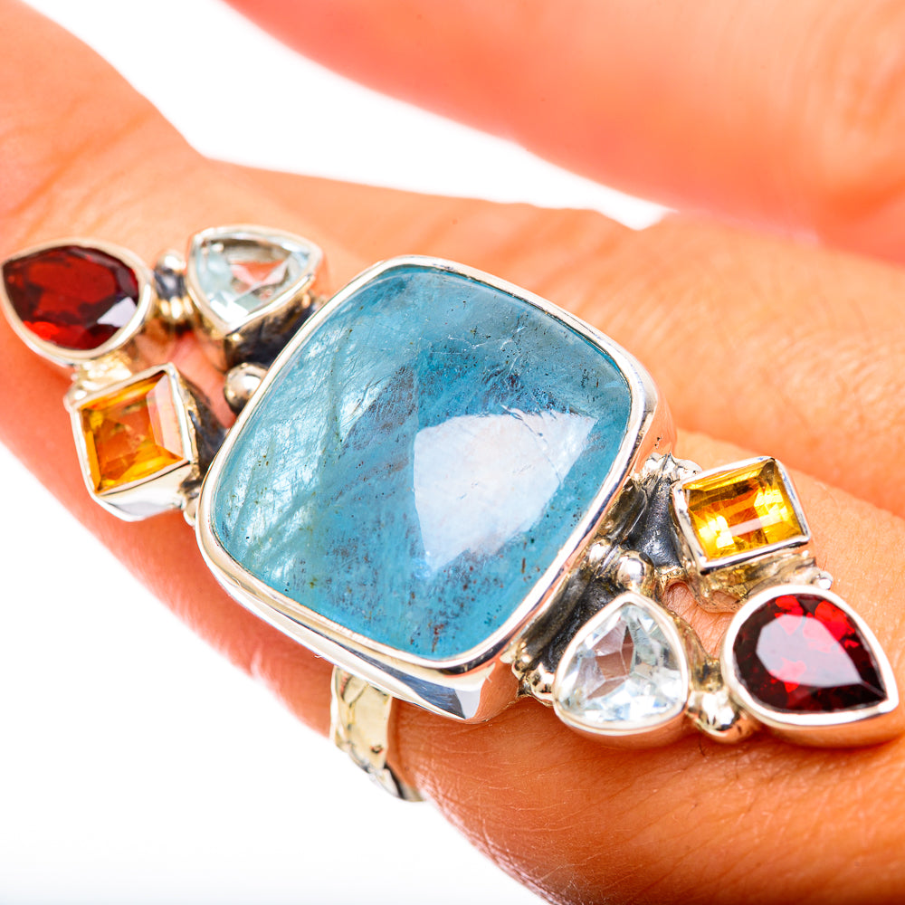 Aquamarine Rings handcrafted by Ana Silver Co - RING114373