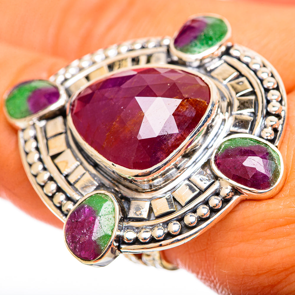 Ruby Fuchsite Rings handcrafted by Ana Silver Co - RING114397