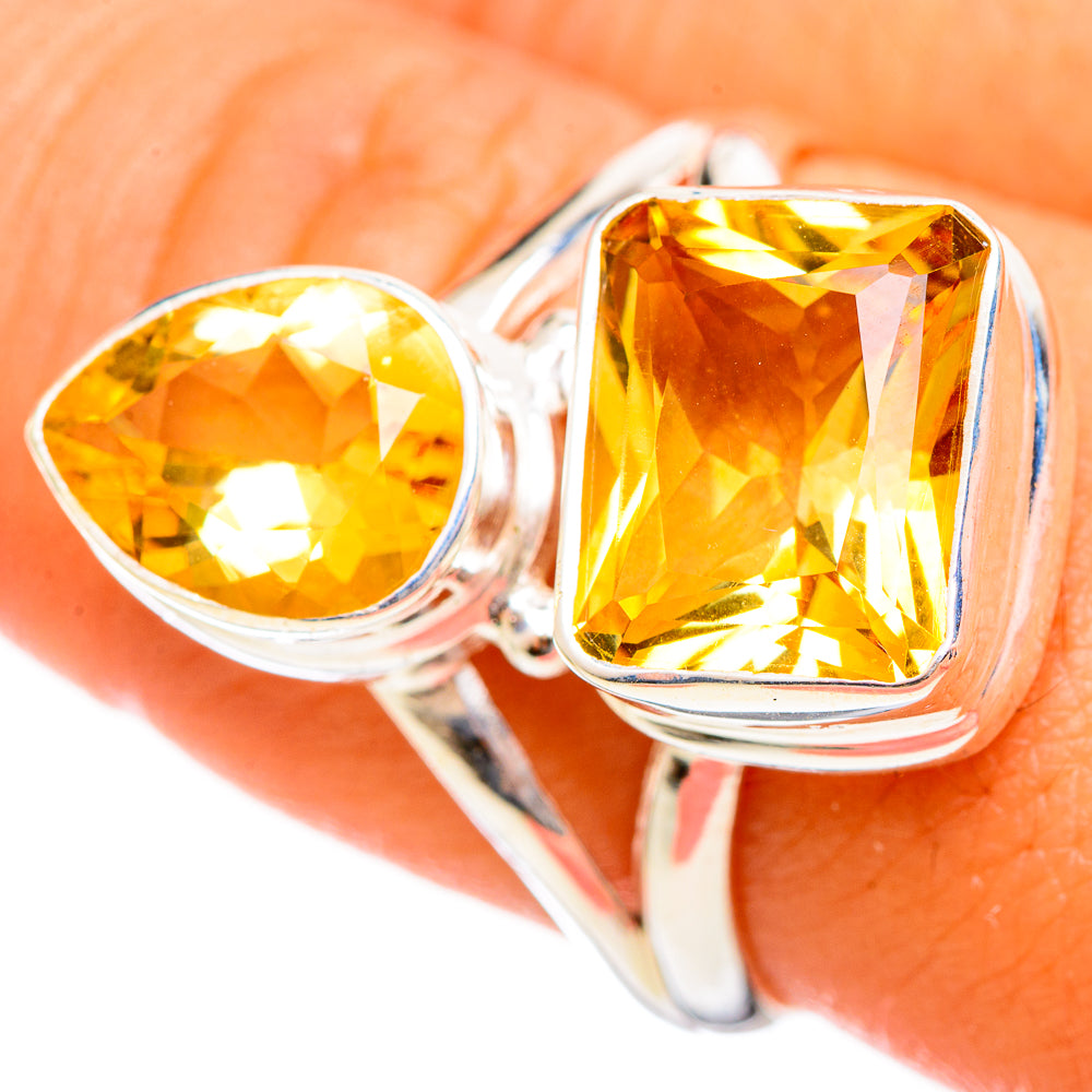Citrine Sugarloaf Rings handcrafted by Ana Silver Co - RING114406