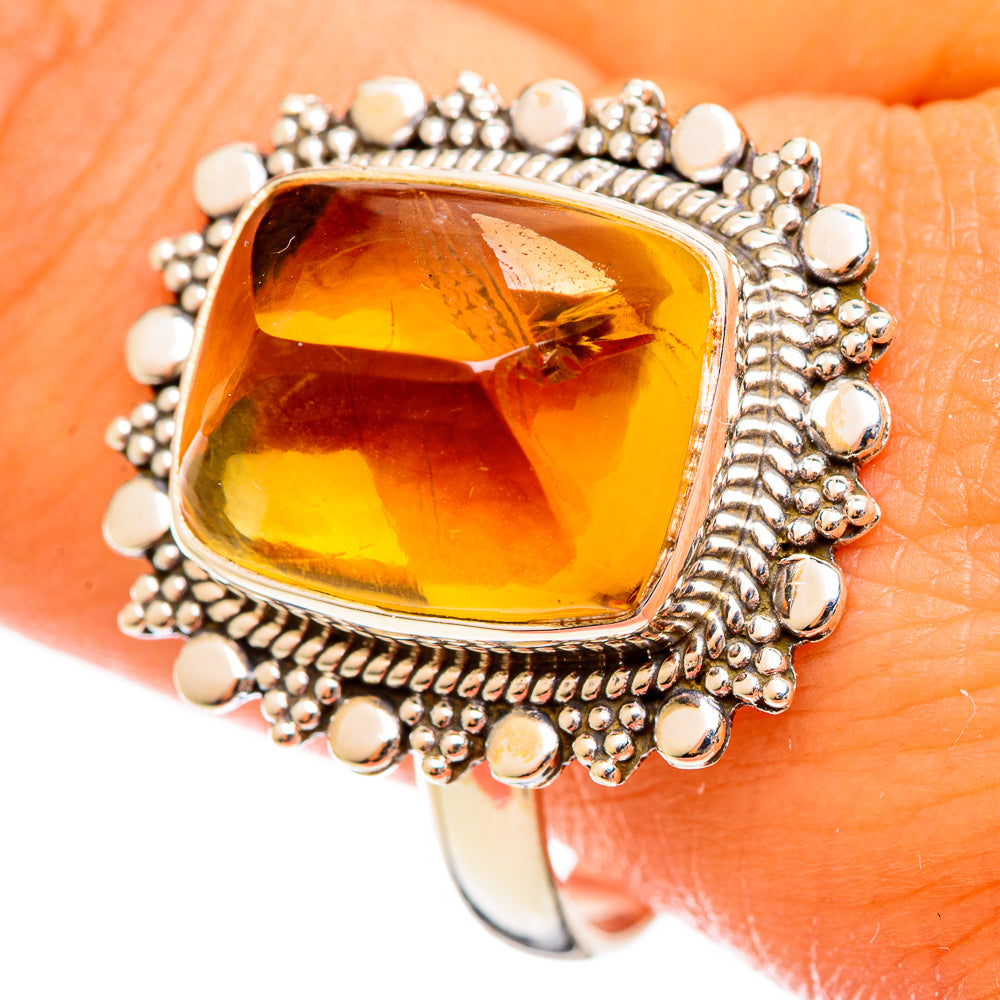 Citrine Sugarloaf Rings handcrafted by Ana Silver Co - RING114407