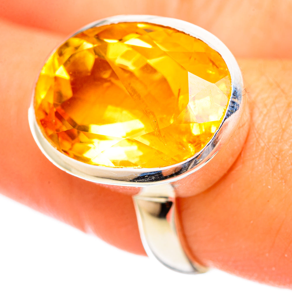 Citrine Sugarloaf Rings handcrafted by Ana Silver Co - RING114408
