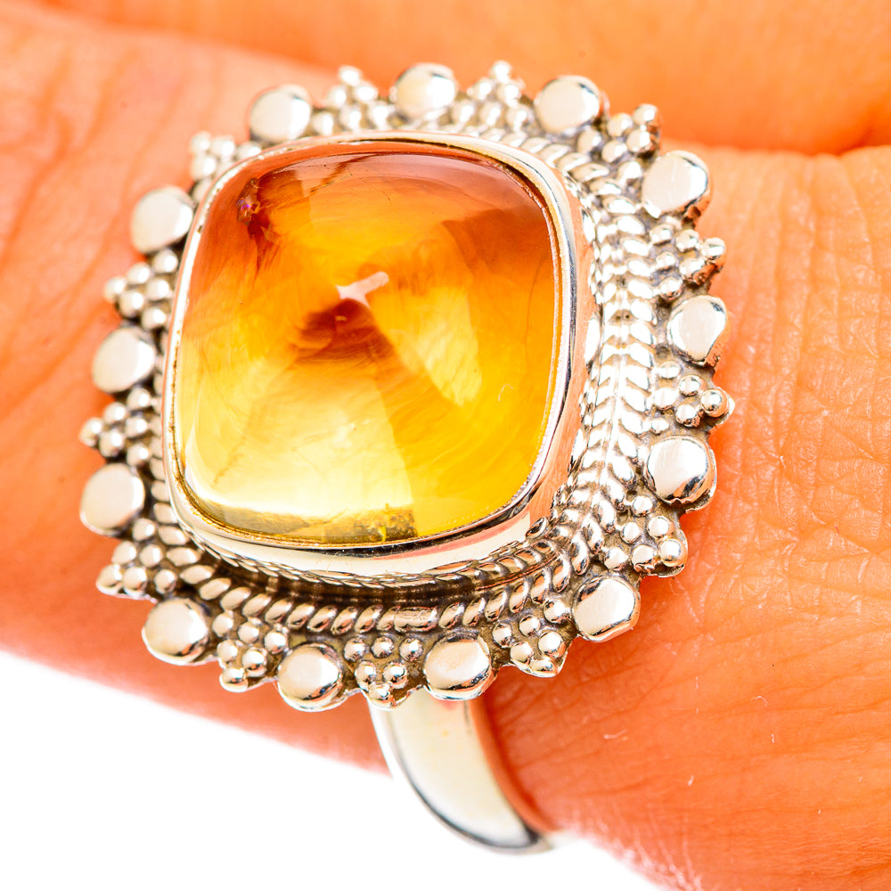 Citrine Sugarloaf Rings handcrafted by Ana Silver Co - RING114409