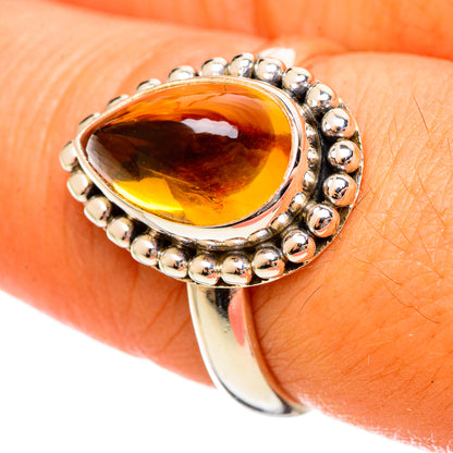 Citrine Sugarloaf Rings handcrafted by Ana Silver Co - RING114410