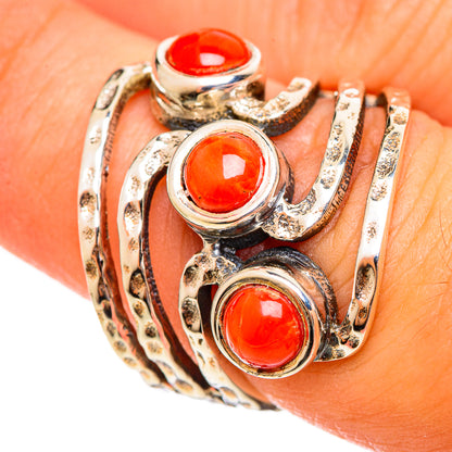 Mediterranean Red Coral Rings handcrafted by Ana Silver Co - RING114415