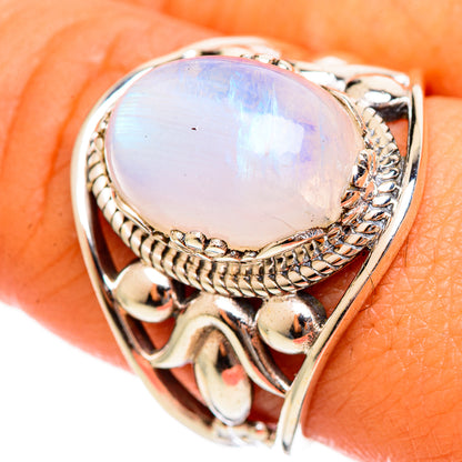 Rainbow Moonstone Rings handcrafted by Ana Silver Co - RING114421