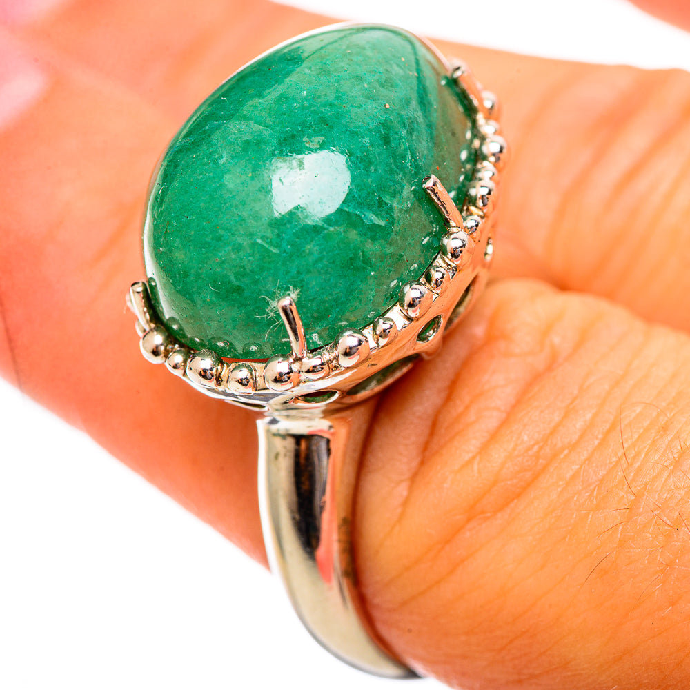 Green Aventurine Rings handcrafted by Ana Silver Co - RING114430