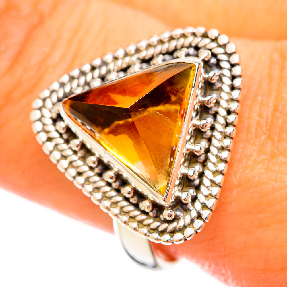 Citrine Sugarloaf Rings handcrafted by Ana Silver Co - RING114434