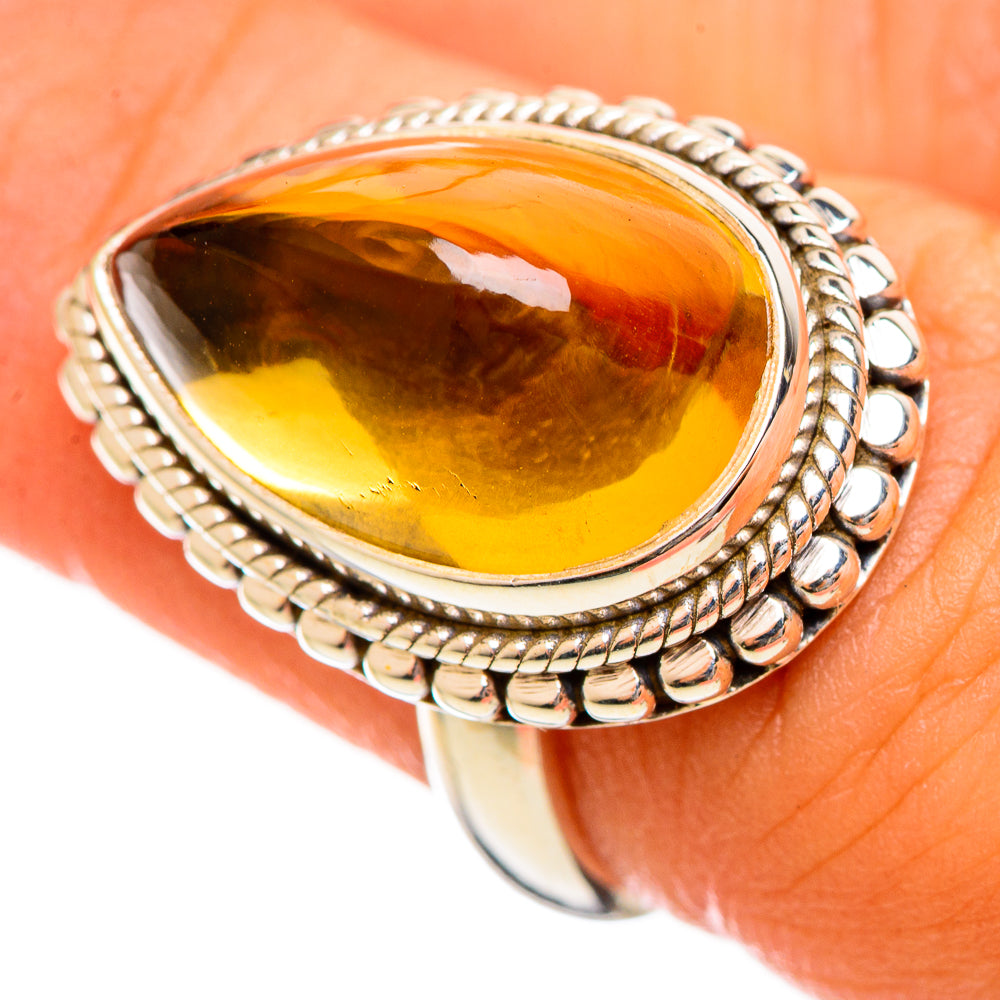 Citrine Sugarloaf Rings handcrafted by Ana Silver Co - RING114435