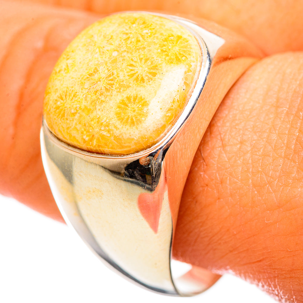 Fossil Coral Rings handcrafted by Ana Silver Co - RING114436