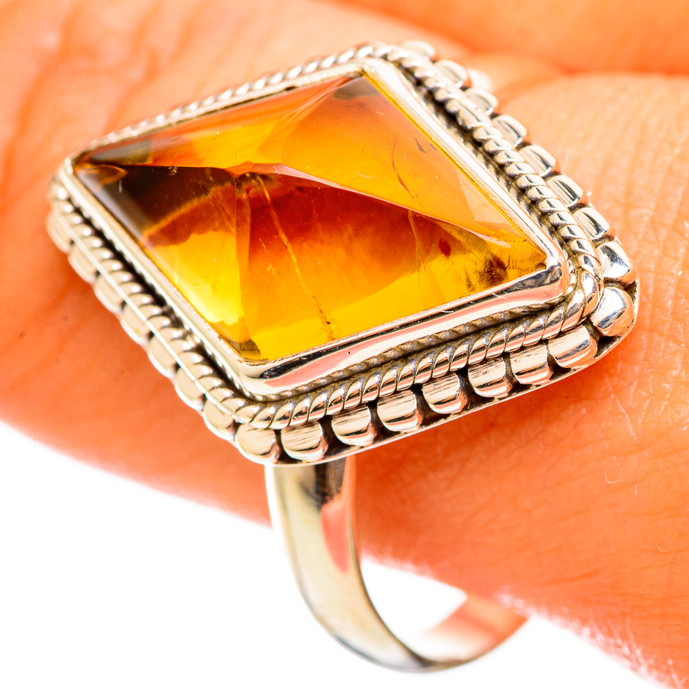 Citrine Sugarloaf Rings handcrafted by Ana Silver Co - RING114437