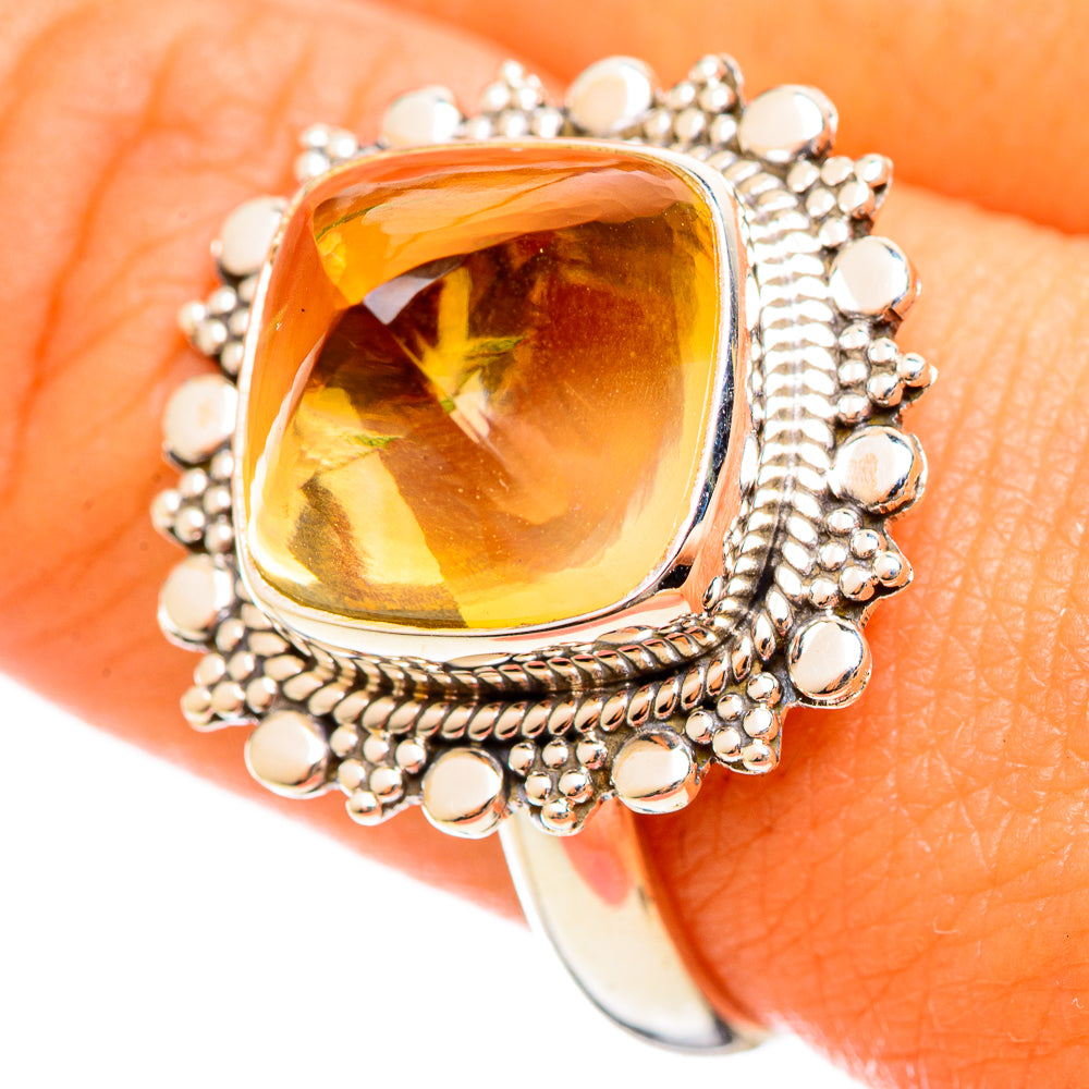 Citrine Sugarloaf Rings handcrafted by Ana Silver Co - RING114439