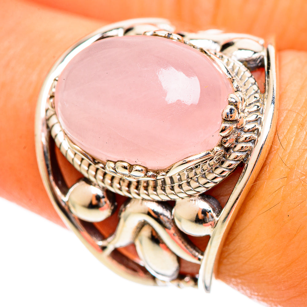 Rose Quartz Rings handcrafted by Ana Silver Co - RING114442