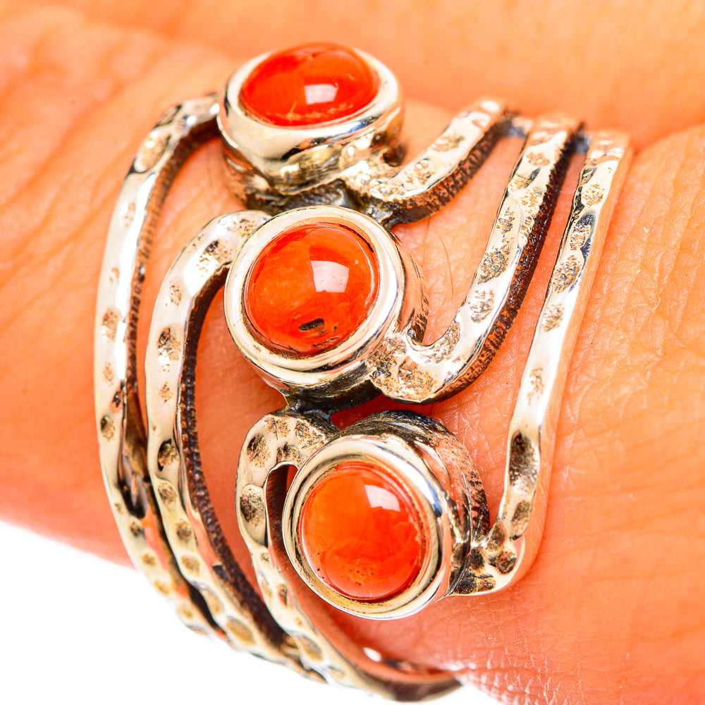 Mediterranean Red Coral Rings handcrafted by Ana Silver Co - RING114445