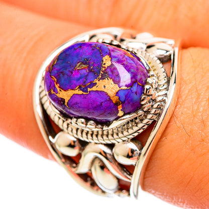 Purple Copper Composite Turquoise Rings handcrafted by Ana Silver Co - RING114447