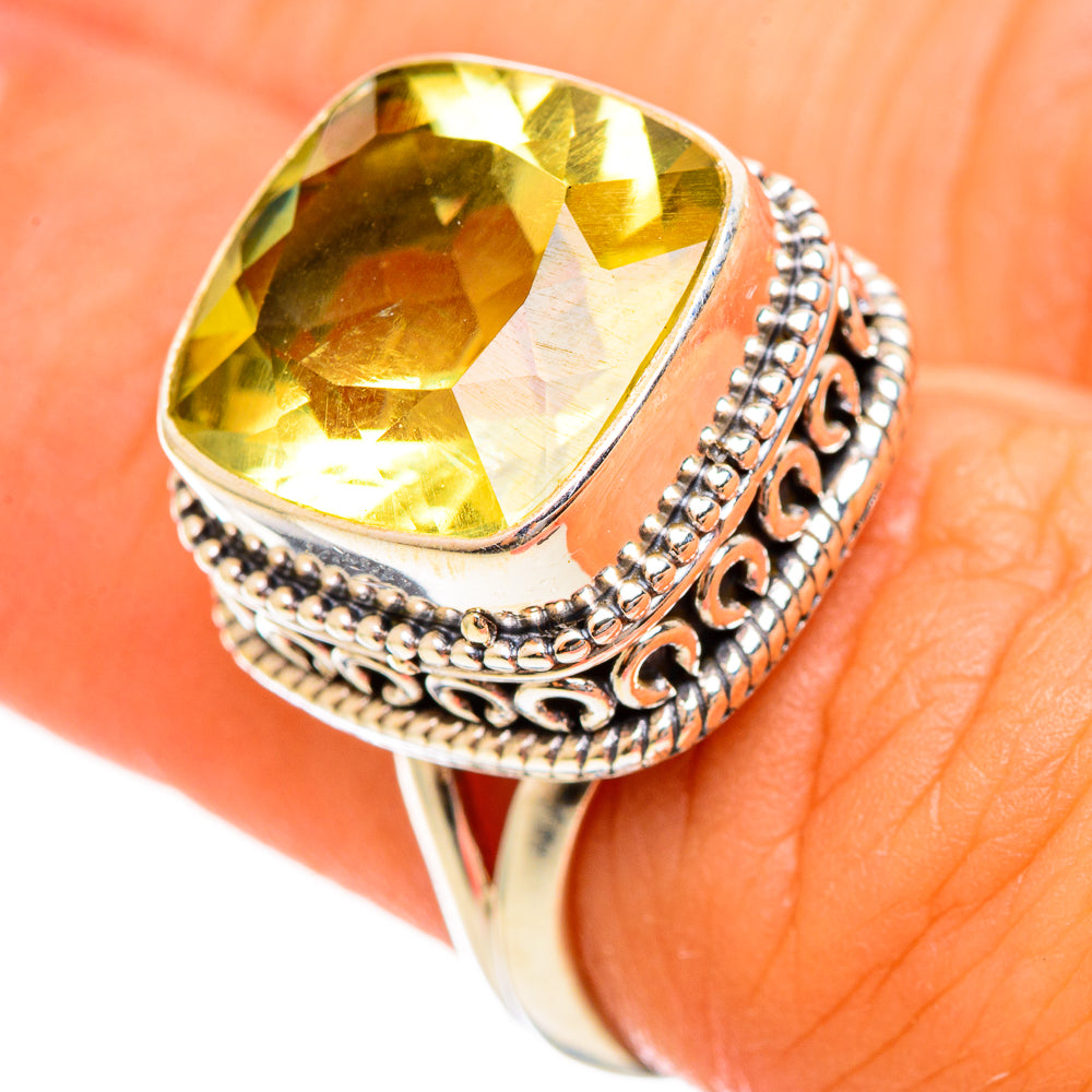 Lemon Quartz Rings handcrafted by Ana Silver Co - RING114457