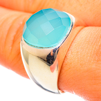 Aqua Chalcedony Rings handcrafted by Ana Silver Co - RING114460