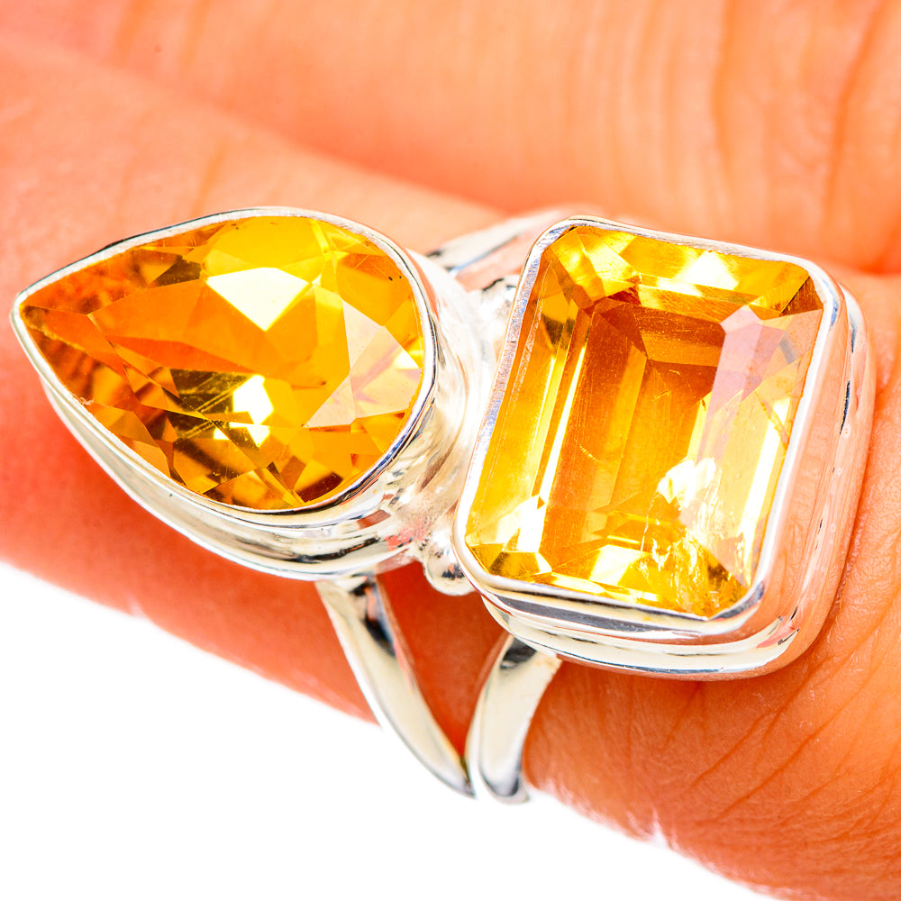 Citrine Sugarloaf Rings handcrafted by Ana Silver Co - RING114467
