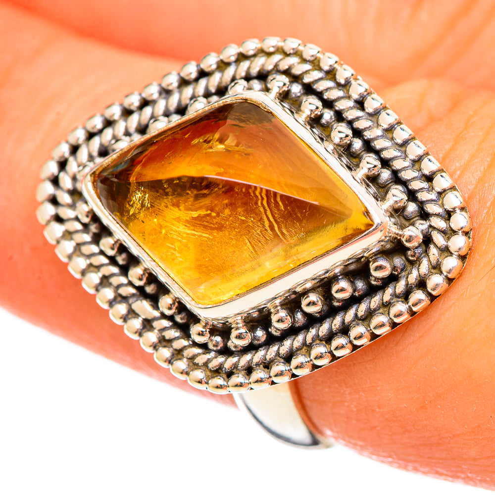 Citrine Sugarloaf Rings handcrafted by Ana Silver Co - RING114496