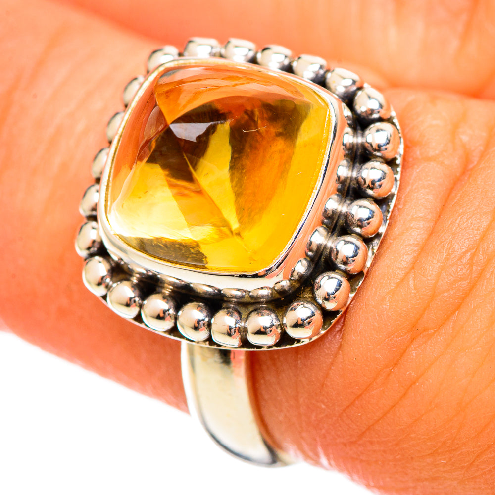 Citrine Sugarloaf Rings handcrafted by Ana Silver Co - RING114499