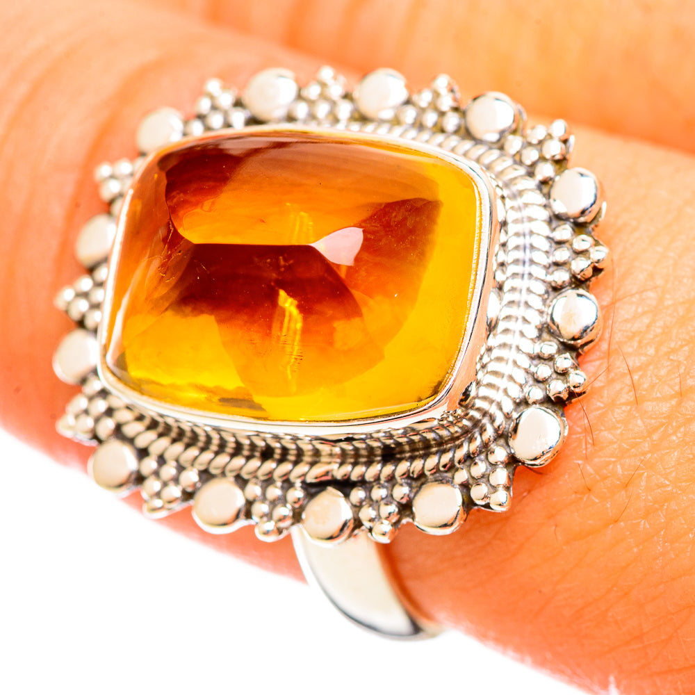 Citrine Sugarloaf Rings handcrafted by Ana Silver Co - RING114501