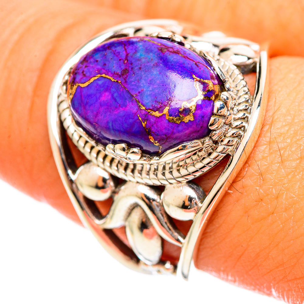 Purple Copper Composite Turquoise Rings handcrafted by Ana Silver Co - RING114507