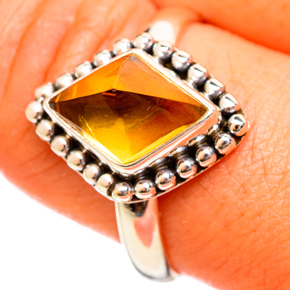 Citrine Sugarloaf Rings handcrafted by Ana Silver Co - RING114524