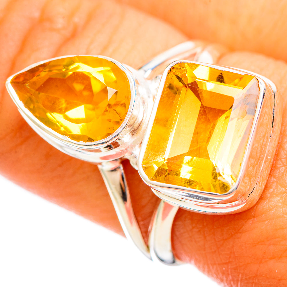 Citrine Sugarloaf Rings handcrafted by Ana Silver Co - RING114556